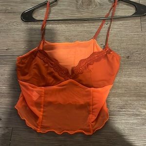 Red/mesh shein tank top